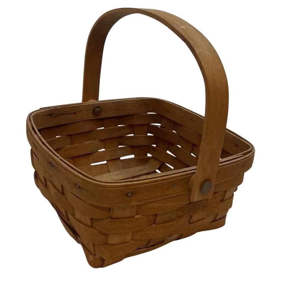 Longaberger Vintage‎ 1989 Signed Splint Berry Basket w/Bale Handle
